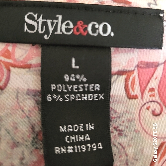 Pink Gold Orange  Bohemian Print Scarf Blouse Large with  Flared Slee - Picture 3 of 6